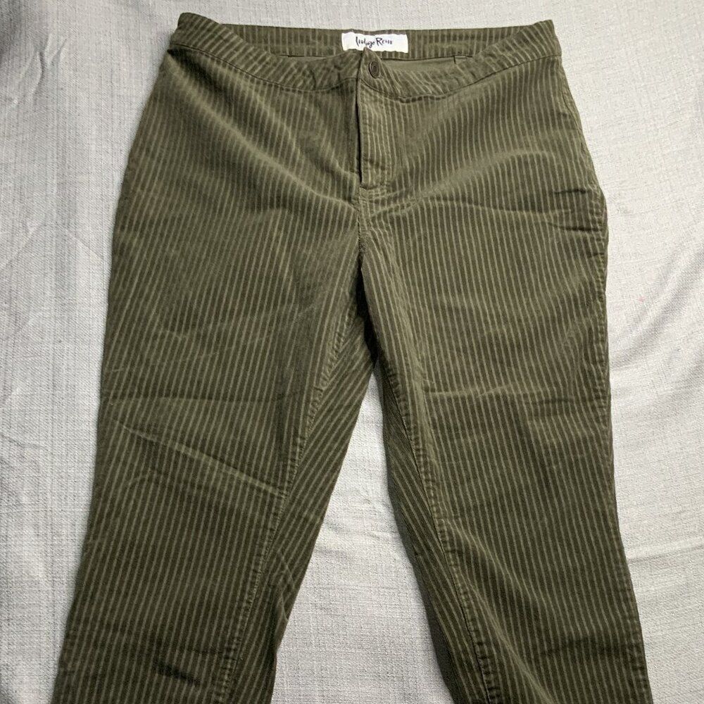 Green Corduroy  High Rise Ankle‎ Skinny Jeans